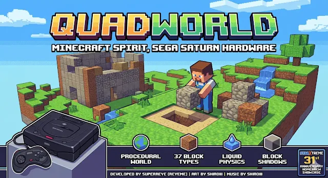 QuadWorld: el clon de Minecraft homebrew para Sega Saturn 