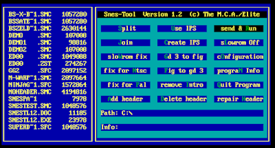 snes tool clásico parcheador IPS para MS-DOS de SNES