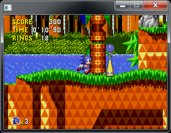 captura de pantalla del sonic cd en version open source para windows