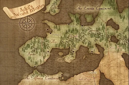 Mapa Ys saga