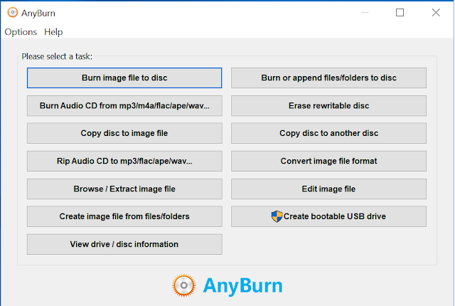 vista general del programa anyburn