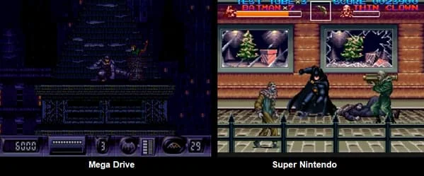 comparativa batman returns megadrive vs snes