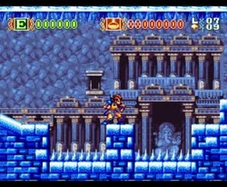Castillo de Petrolith del juego skyblazer de snes