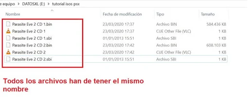 parasite eve archivos .sbi