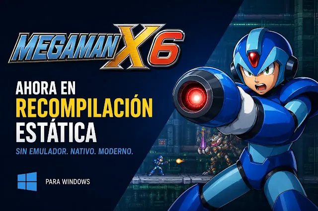 Mega Man X6 Recomp: el clásico de PS1 corre nativo en PC sin emulación