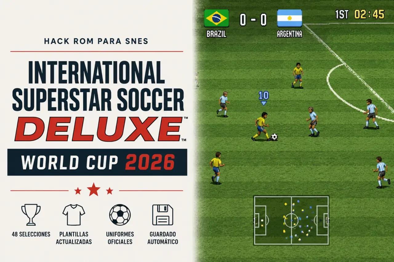 International Superstar Soccer Deluxe World Cup 2026, hack ROM para SNES con equipos y plantillas del Mundial 2026