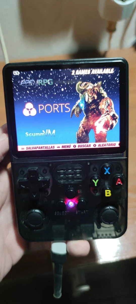 r36s portmaster instalado en una consola r36s