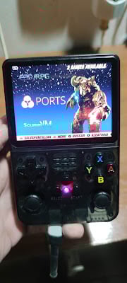 r36s portmaster instalado en una consola r36s