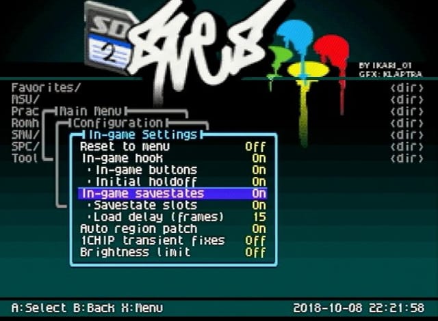 sd2snes menu