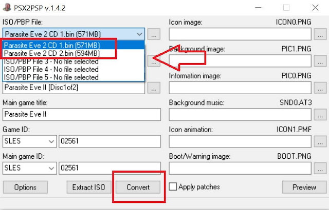 psx2psp parasite eve 2 multidisco junto