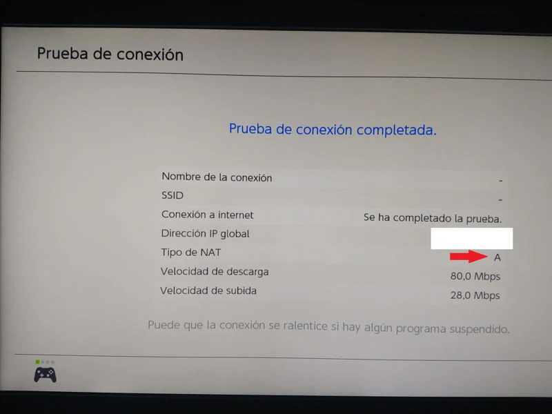prueba conexion nat a nintendo switch