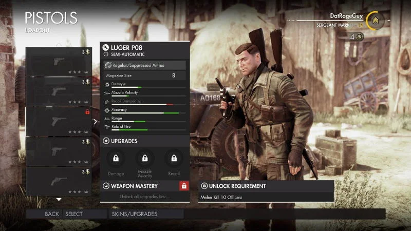 luger p8 sniper elite 4