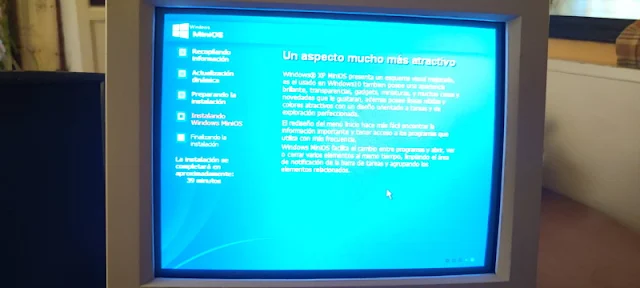 windows mini os instalado en un portátil antiguo
