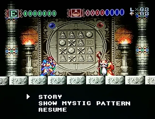 La Sala del Anciano del juego skyblazer sirve para guardar la partida con passwords