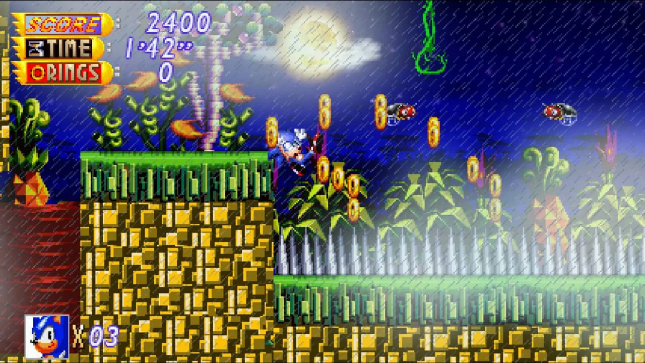 Imagen pantalla Rainy Savannah del juego Sonic ultrasaturn juego fan creado por el evento sage 2024