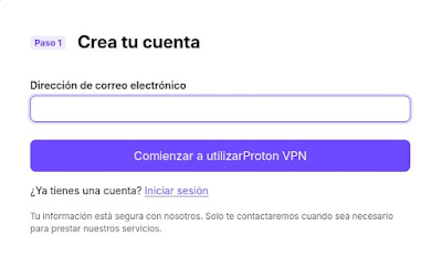 dar de alta en protonVPN