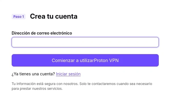 dar de alta en protonVPN
