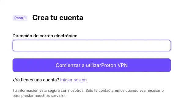 dar de alta en protonVPN