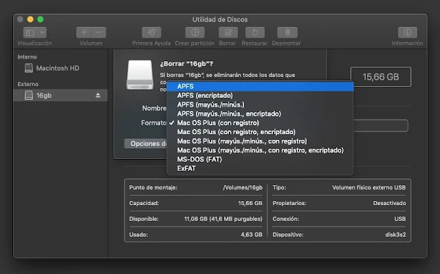 utilidad de discos apple