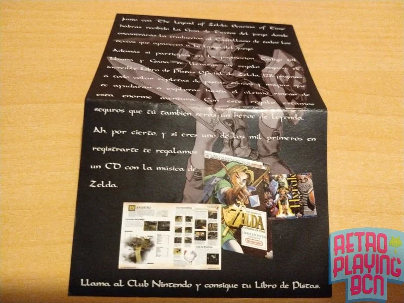 Tarjeta Club Nintendo Zelda Ocarina of Time reverso