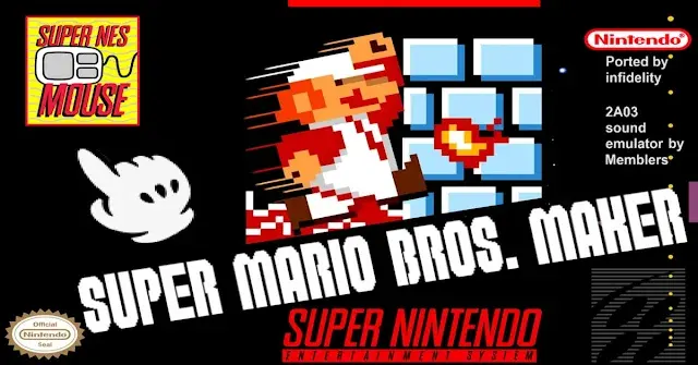 imagen de portada del port para la Super Nintendo Super Mario Bros. Maker basado en el primer SMB de NES