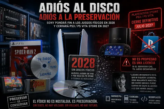 PS5 sin discos en 2028: qué pierde la preservación retro