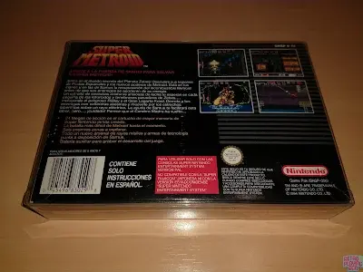Caja trasera Super Metroid PAL España