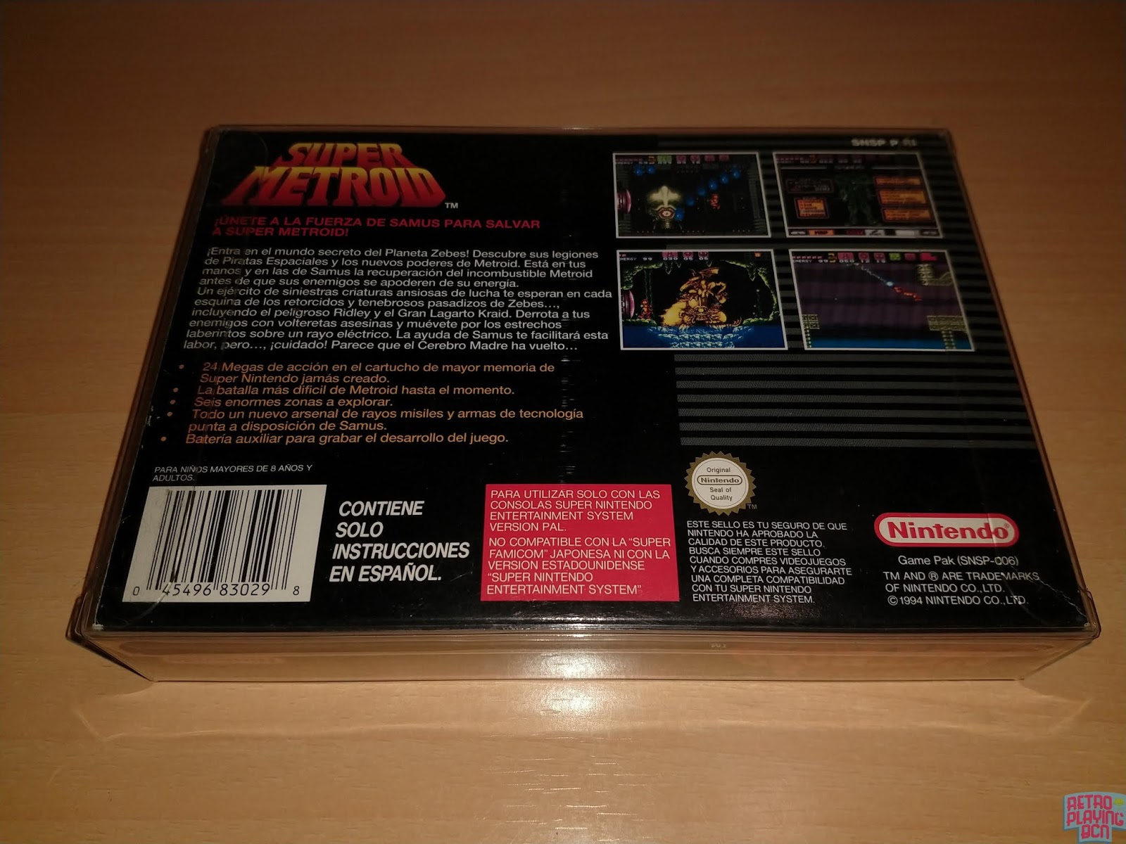Caja trasera Super Metroid PAL España