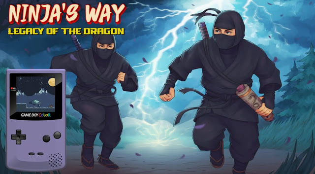 NINJA'S WAY: The Legacy of the Dragon en Game Boy Color mostrando acción ninja estilo retro