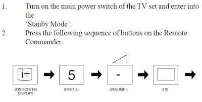 combinación para acceder al menú servicio sony crt