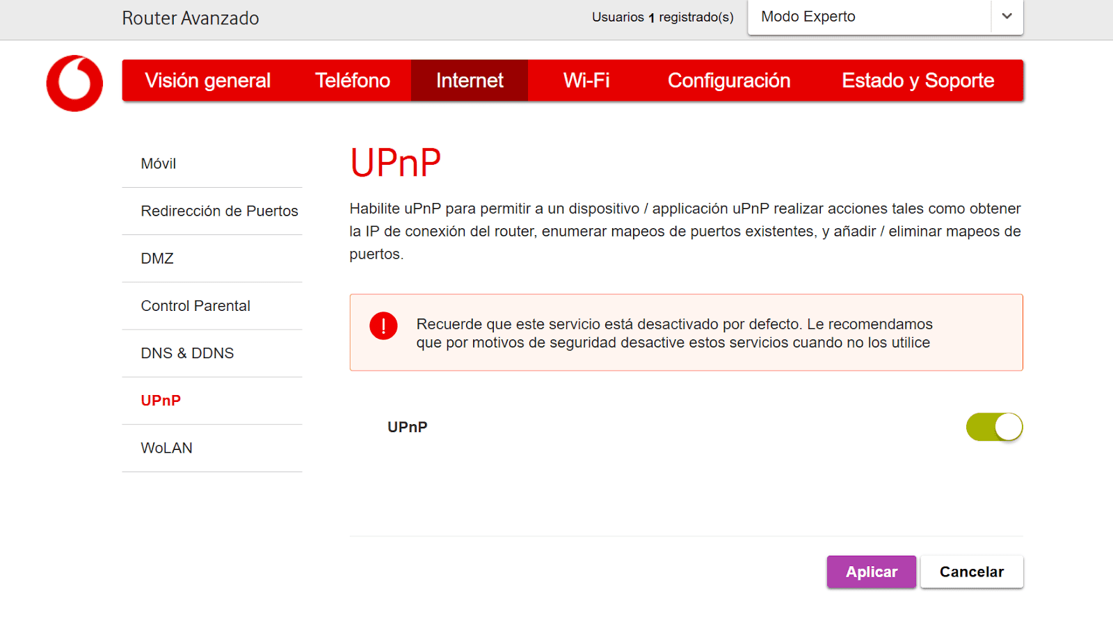 abrir puerto upnp switch nat a